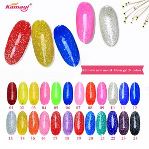 Kamayi oem обичай 12ml Neon гел лак перла цвят серия uv led гел лак дълготраен гел за нокти на едро